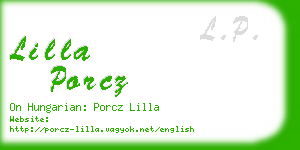 lilla porcz business card